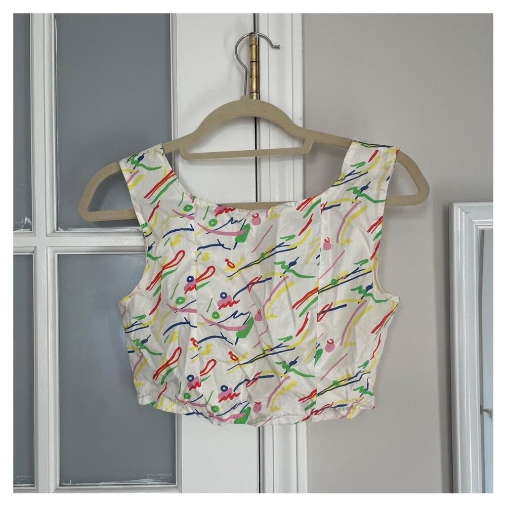 Cropped Tank Top with Retro Design
